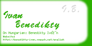 ivan benedikty business card